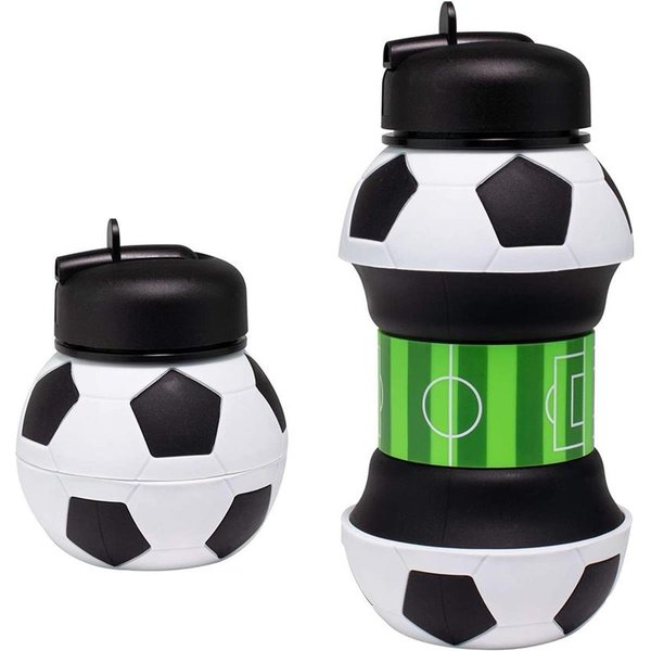 Carne 18 oz Collapsible Silicone Soccer Water Bottle CA2611289